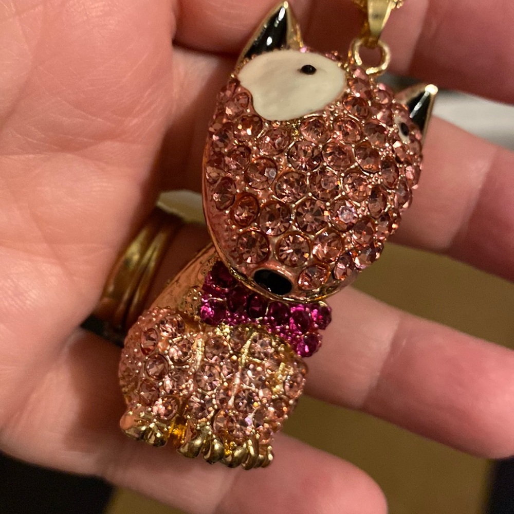 Pink doggy necklace